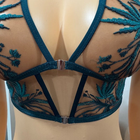 Thistle and Spire Brooklyn Haze Bralette Emerald Green Espresso - Picture 6 of 9